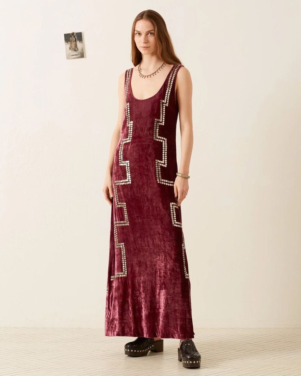 Alix of Bohemia Adele Plum Velvet Dress Size Small